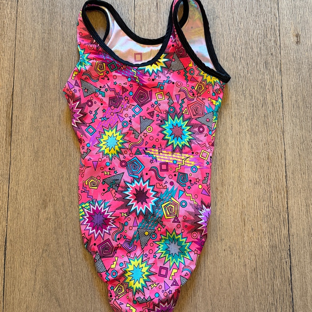 Vibrant Geometric Patterned Leotard - image 4